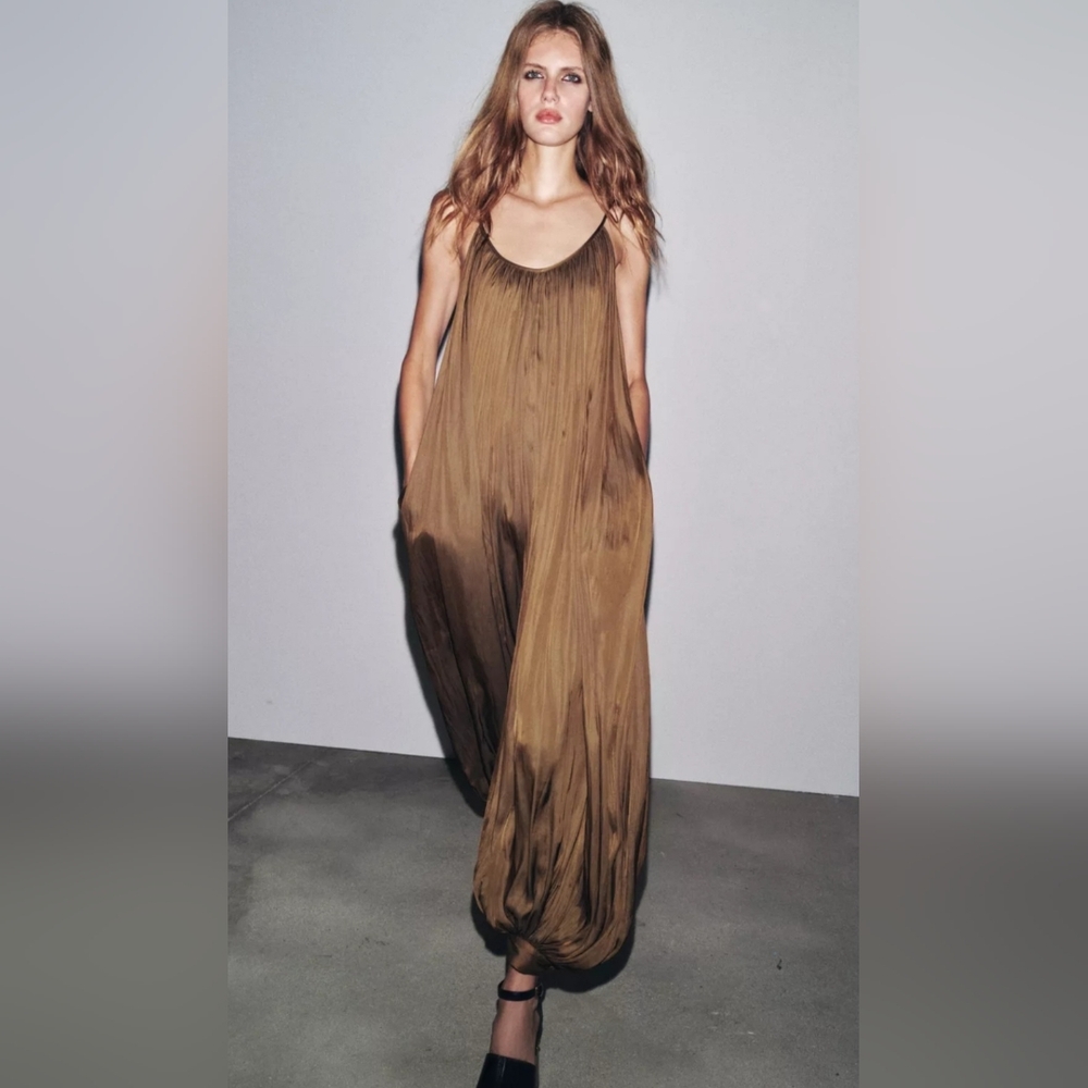 Brand New With Tags Zara ZW Collection Long Pleated Jumpsuit